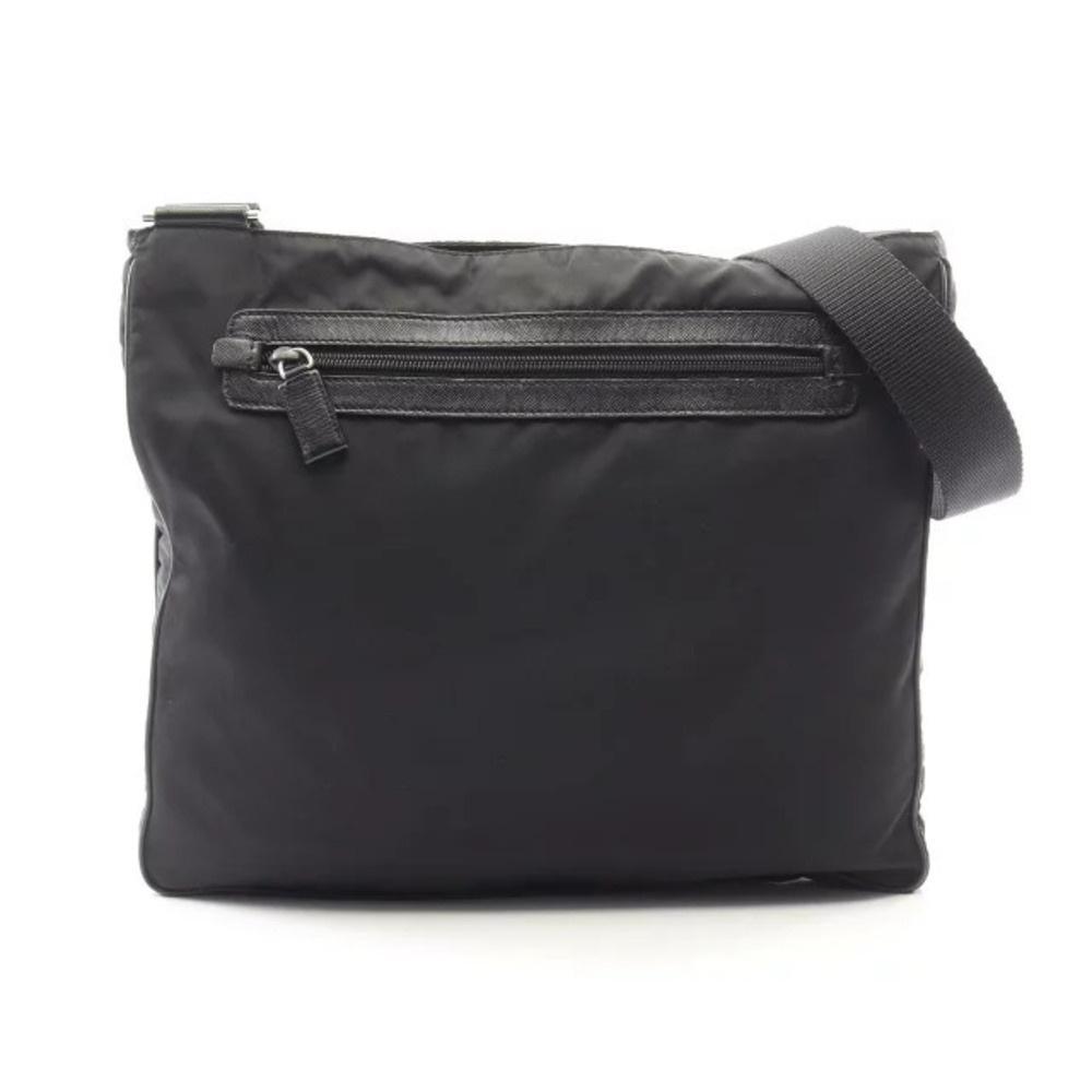 Prada Triangle Shoulder Bag Saffiano Leather Black